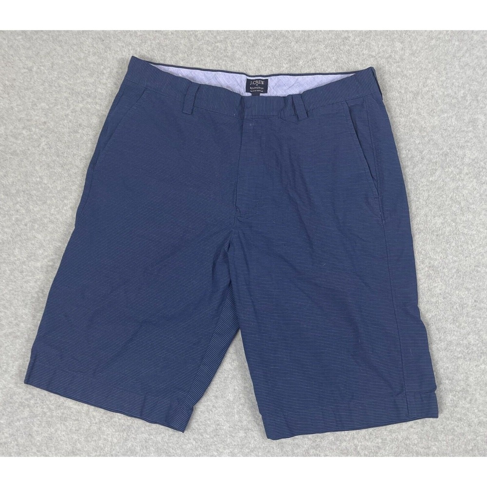 J Crew Rivington Shorts Men's Size 32 Blue Pinstripe Cotton Chinos 11" Inseam‎